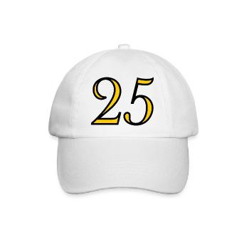 25. 25 JAHRE. 25. JUBILÄUM. 25 JAHRESJUBILÄUM. - Baseballkappe - Weiß/Weiß - Vorne