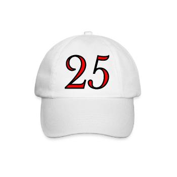 25. 25 JAHRE. 25. JUBILÄUM. 25 JAHRESJUBILÄUM. - Baseballkappe - Weiß/Weiß - Vorne