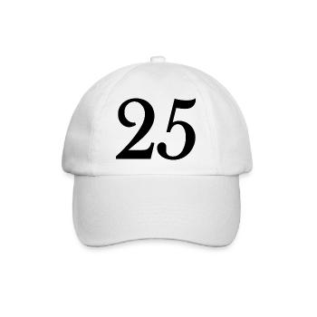 25. 25 JAHRE. 25. JUBILÄUM. 25 JAHRESJUBILÄUM. - Baseballkappe - Weiß/Weiß - Vorne