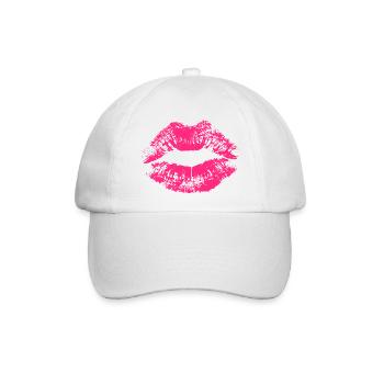 Kussmund Lippenstift Lippenabdruck Abdruck Lippen - Baseballkappe - Weiß/Weiß - Vorne