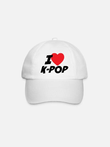 Ich liebe K-Pop - Baseballkappe - Weiß/Weiß