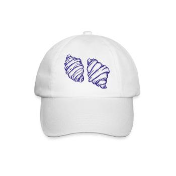 Duo Croissant in Indigo - Baseballkappe - Weiß/Weiß - Vorne