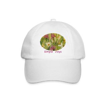 Simple Joys – Wildblumen-Gänseblümchen-Ellipse - Baseballkappe - Weiß/Weiß - Vorne