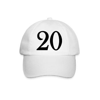 20. 20. JAHRESTAG. 20-JÄHRIGES JUBILÄUM. 20 JAHRE. - Baseballkappe - Weiß/Weiß - Vorne