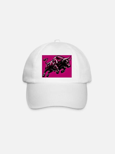 Stier - Baseballkappe - Weiß/Weiß