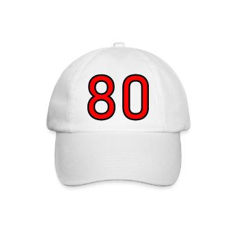 80. 80 JAHRE. 80. JUBILÄUM. 80-JAHRES-JUBILÄUM. - Baseballkappe - Weiß/Weiß - Vorne
