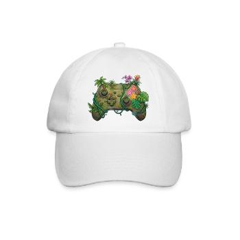 Jungle Controller – Gaming-Aufkleber - Baseballkappe - Weiß/Weiß - Vorne