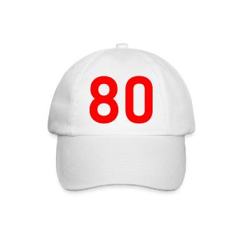 80. 80 JAHRE. 80. JUBILÄUM. 80-JAHRES-JUBILÄUM. - Baseballkappe - Weiß/Weiß - Vorne
