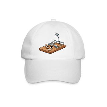 Freche Mausefalle Cartoon - Baseballkappe - Weiß/Weiß - Vorne