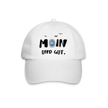 moin und gut - Baseballkappe - Weiß/Weiß - Vorne