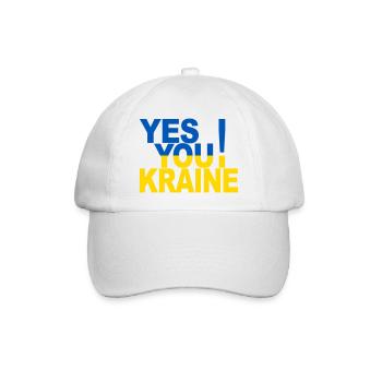 Ja, Ukraine! - Baseballkappe - Weiß/Weiß - Vorne