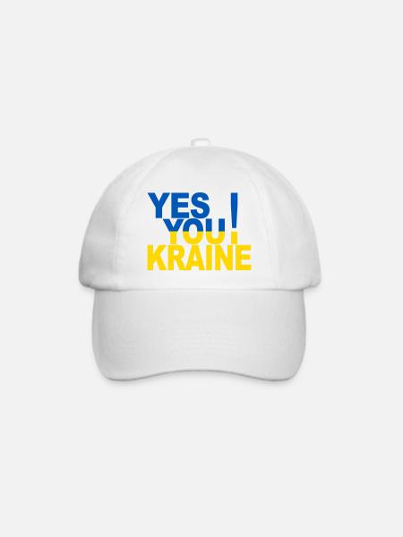 Ja, Ukraine! - Baseballkappe - Weiß/Weiß