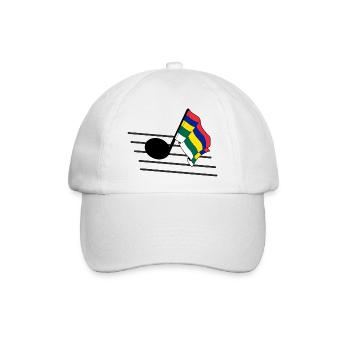 Terschelling Music Flag – Inselstimmung - Baseballkappe - Weiß/Weiß - Vorne
