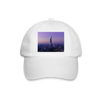 Dämmerungs-Skyline mit Turmspitze - Baseballkappe - Weiß/Weiß - Vorne