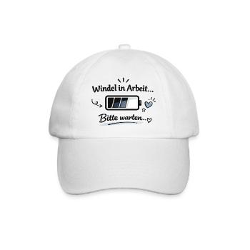 Windel in Arbeit - Bitte warten - Baseballkappe - Weiß/Weiß - Vorne