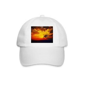 Sonnenuntergangsfeuerstrahlen - Baseballkappe - Weiß/Weiß - Vorne