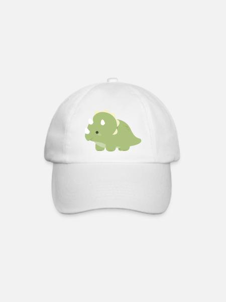 Smaragd-Triceratops-Zauber - Baseballkappe - Weiß/Weiß