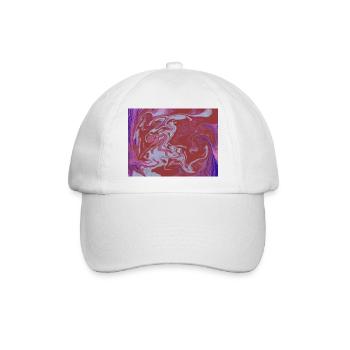 Marble Flux Rot-Pink Muster - Baseballkappe - Weiß/Weiß - Vorne