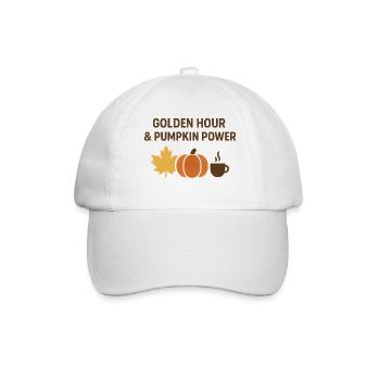 Goldene Stunde & Kürbispower - Baseballkappe - Weiß/Weiß - Vorne