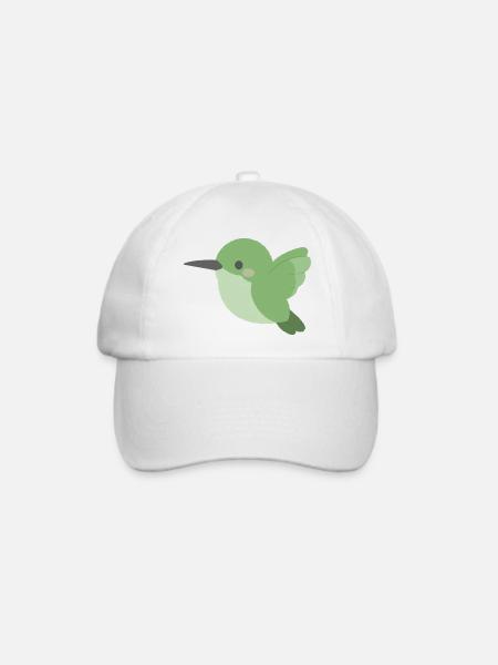 Green Hummingbird Minimal - Baseballkappe - Weiß/Weiß
