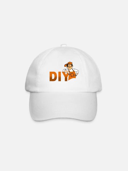 DIY Handyman Mascot – Funny Home Improvement Carpe - Baseballkappe - Weiß/Weiß