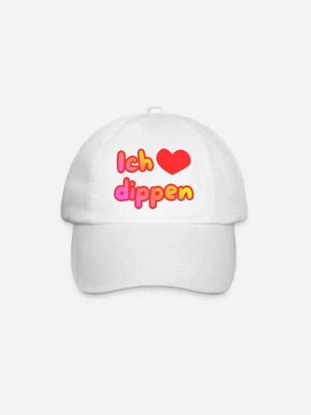 Ich liebe dippen - Baseballkappe - Weiß/Weiß
