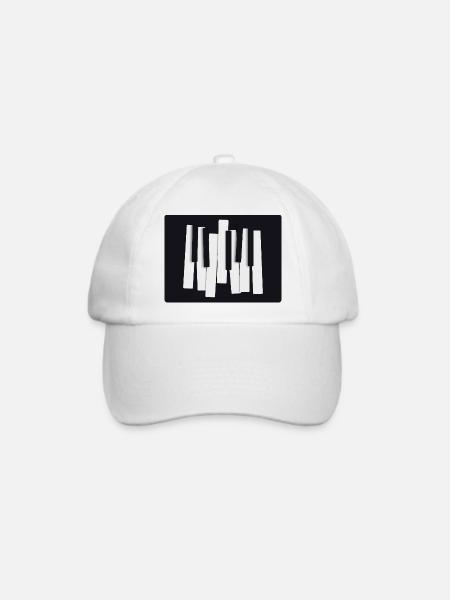 Abstrakte Klaviertasten – Modernes Design - Baseballkappe - Weiß/Weiß