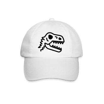 Prähistorische Dinosaurier-Fossilknochen - Baseballkappe - Weiß/Weiß - Vorne