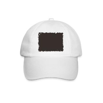 Grunge-Rechteck-Stempelrahmen Vintage-Gummirand - Baseballkappe - Weiß/Weiß - Vorne