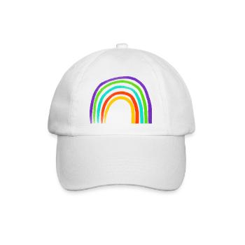Regenbogen Pinselstrich Bogen - Baseballkappe - Weiß/Weiß - Vorne