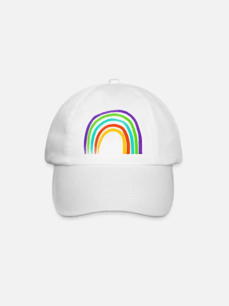 Regenbogen Pinselstrich Bogen - Baseballkappe - Weiß/Weiß
