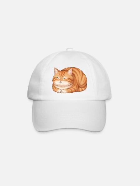 Rote Katze - Baseballkappe - Weiß/Weiß