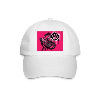 Anarchischer Aal entschlüpft einer Festplatte - Baseballkappe - Weiß/Weiß - Vorne