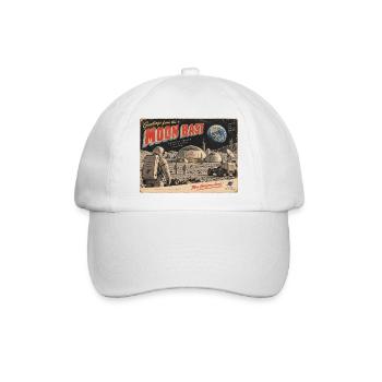 Grüße von der Mondbasis Retro-Postkarte - Baseballkappe - Weiß/Weiß - Vorne