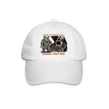 Kfz Mechatroniker Spruch T-Shirt Werkstatt Mechani - Baseballkappe - Weiß/Weiß - Vorne