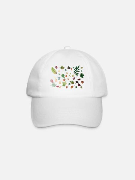 Blätter - Baseballkappe - Weiß/Weiß
