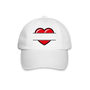 Herz / Herzchen (Text Ergänzen / Geschenk / Liebe) - Baseballkappe - Weiß/Weiß - Vorne