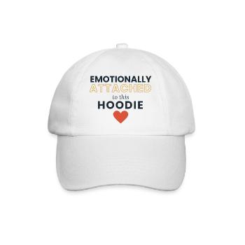 Emotional an diesen Hoodie gebunden - Baseballkappe - Weiß/Weiß - Vorne