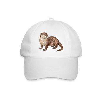 Europäischer Otter - Baseballkappe - Weiß/Weiß - Vorne