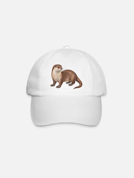 Europäischer Otter - Baseballkappe - Weiß/Weiß
