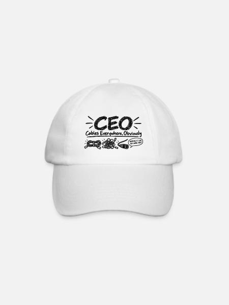 CEO - Cables Everywhere, Obviously - Baseballkappe - Weiß/Weiß