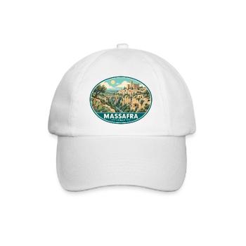Erleben Sie Massafra in Italien – Vintage-Reisen in Apulien - Baseballkappe - Weiß/Weiß - Vorne