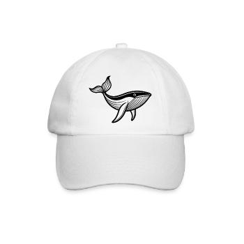 Buckelwal - Baseballkappe - Weiß/Weiß - Vorne
