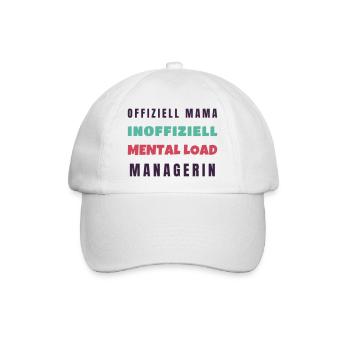 Offiziell Mama inoffiziell Mental Load - Baseballkappe - Weiß/Weiß - Vorne