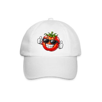 Coole Tomate Vegan Vegetarisch Cartoon - Baseballkappe - Weiß/Weiß - Vorne