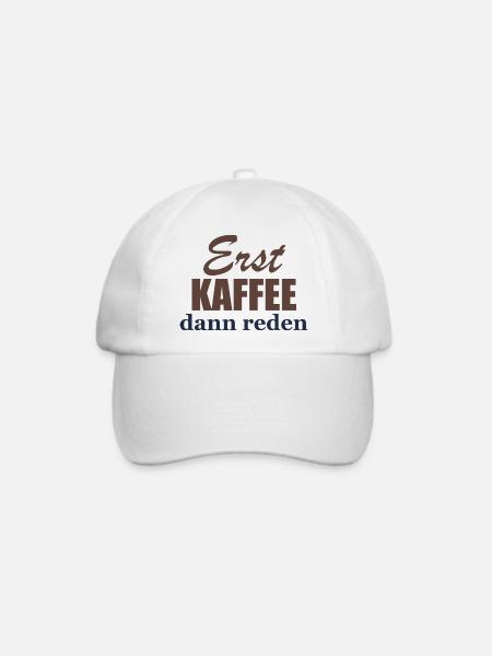 Erst Kaffee, dann reden - Baseballkappe - Weiß/Weiß