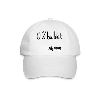 0% Bullshit – Atypische Sammlung - Baseballkappe - Weiß/Weiß - Vorne