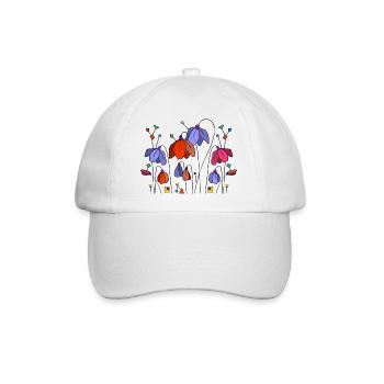 Blumen - Baseballkappe - Weiß/Weiß - Vorne