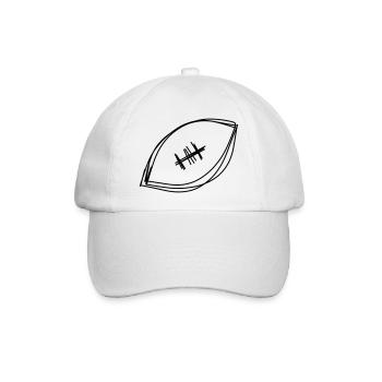 Football handgezeichnet - Baseballkappe - Weiß/Weiß - Vorne