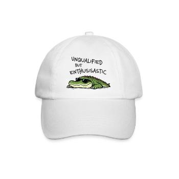 Unqualified but Enthusiastic – Lustiges Krokodil - Baseballkappe - Weiß/Weiß - Vorne